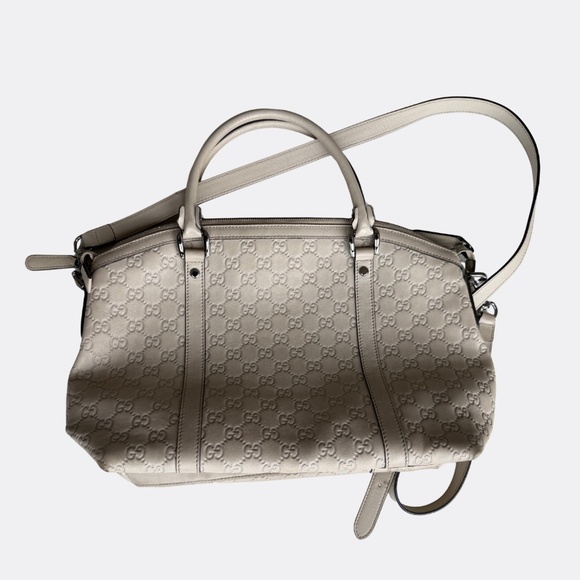Gucci White Guccissima Leather GG Charm Convertible Bag – Good Conditi - Picture 7 of 14